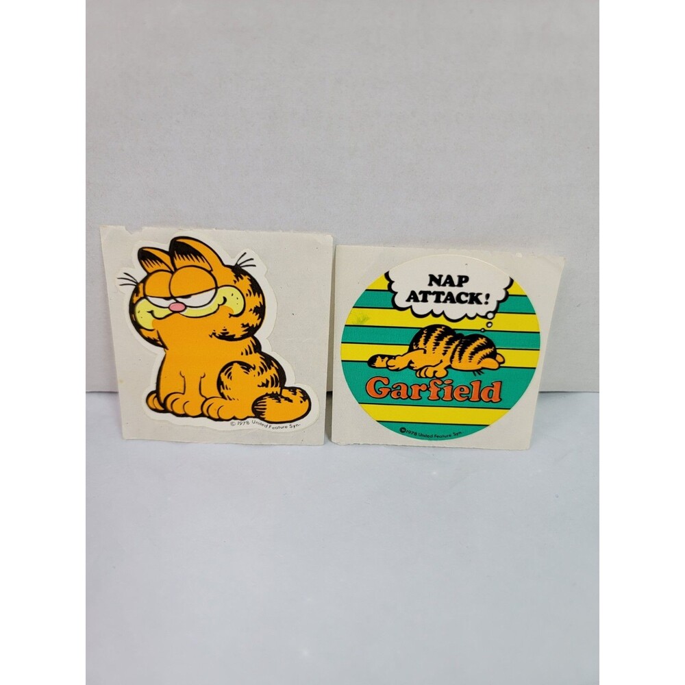 Vintage Garfield Sticker Lot 2 1978 Nap Attack United Feature Syndicate